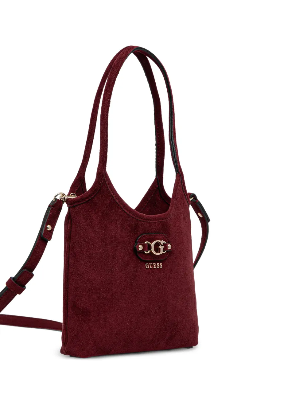GUESS USA mini Samantha logo-plaque shoulder bag Rood
