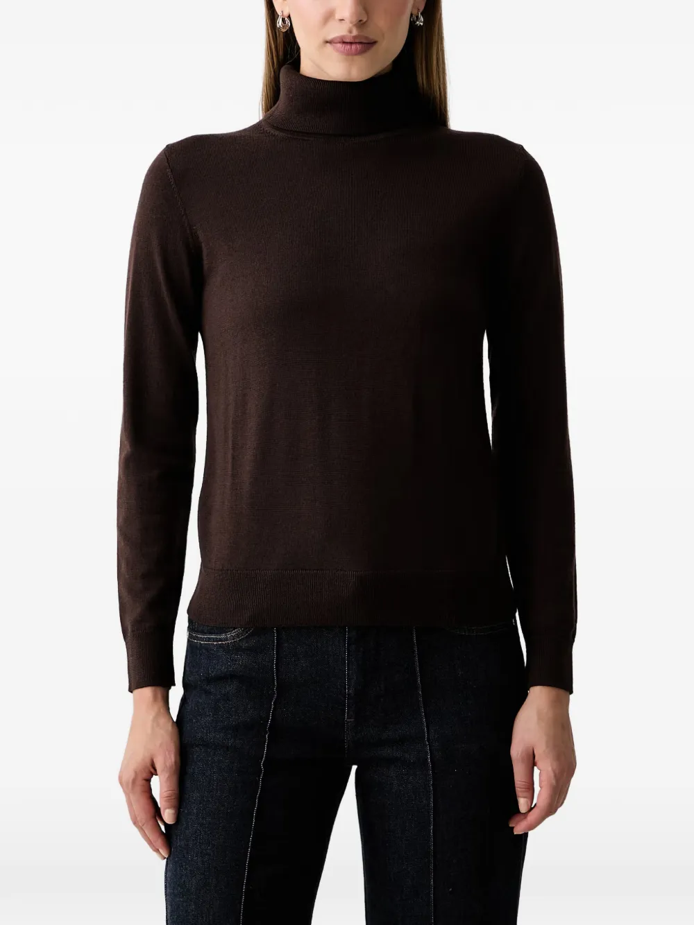 Gant Roll-neck Sweater In Brown