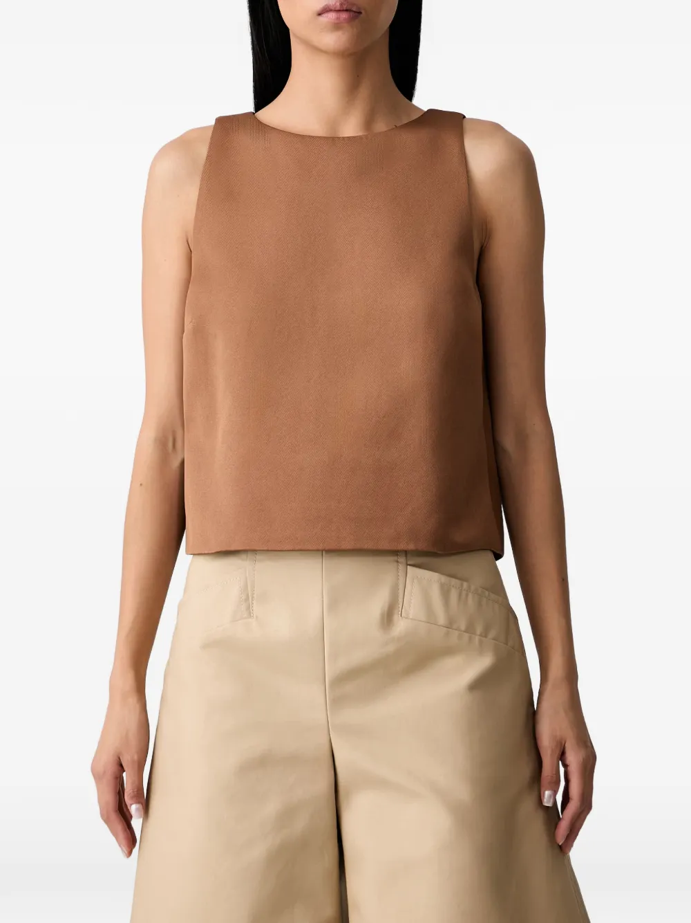 GANNI Top van bruin twill