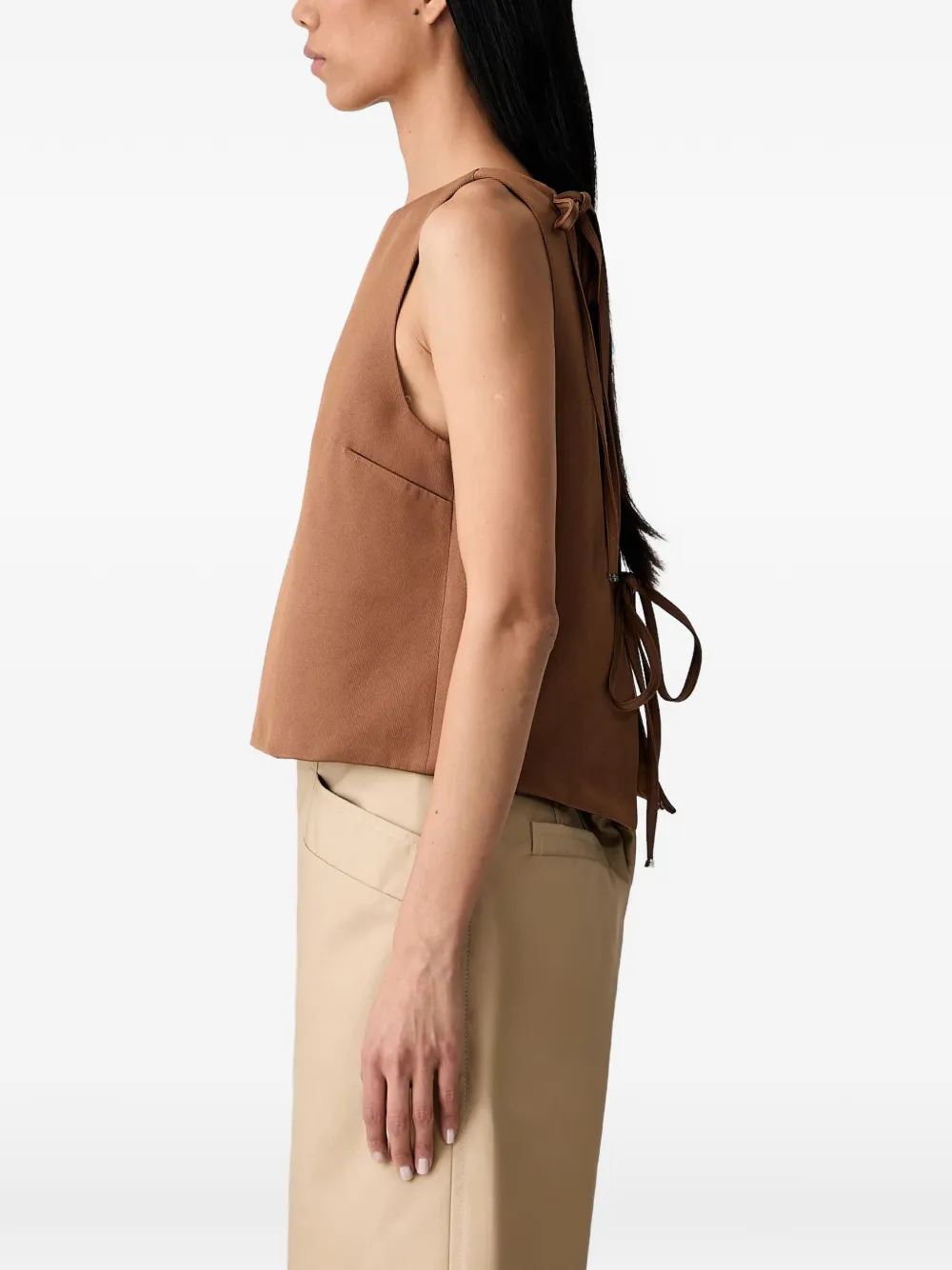 GANNI Top van bruin twill
