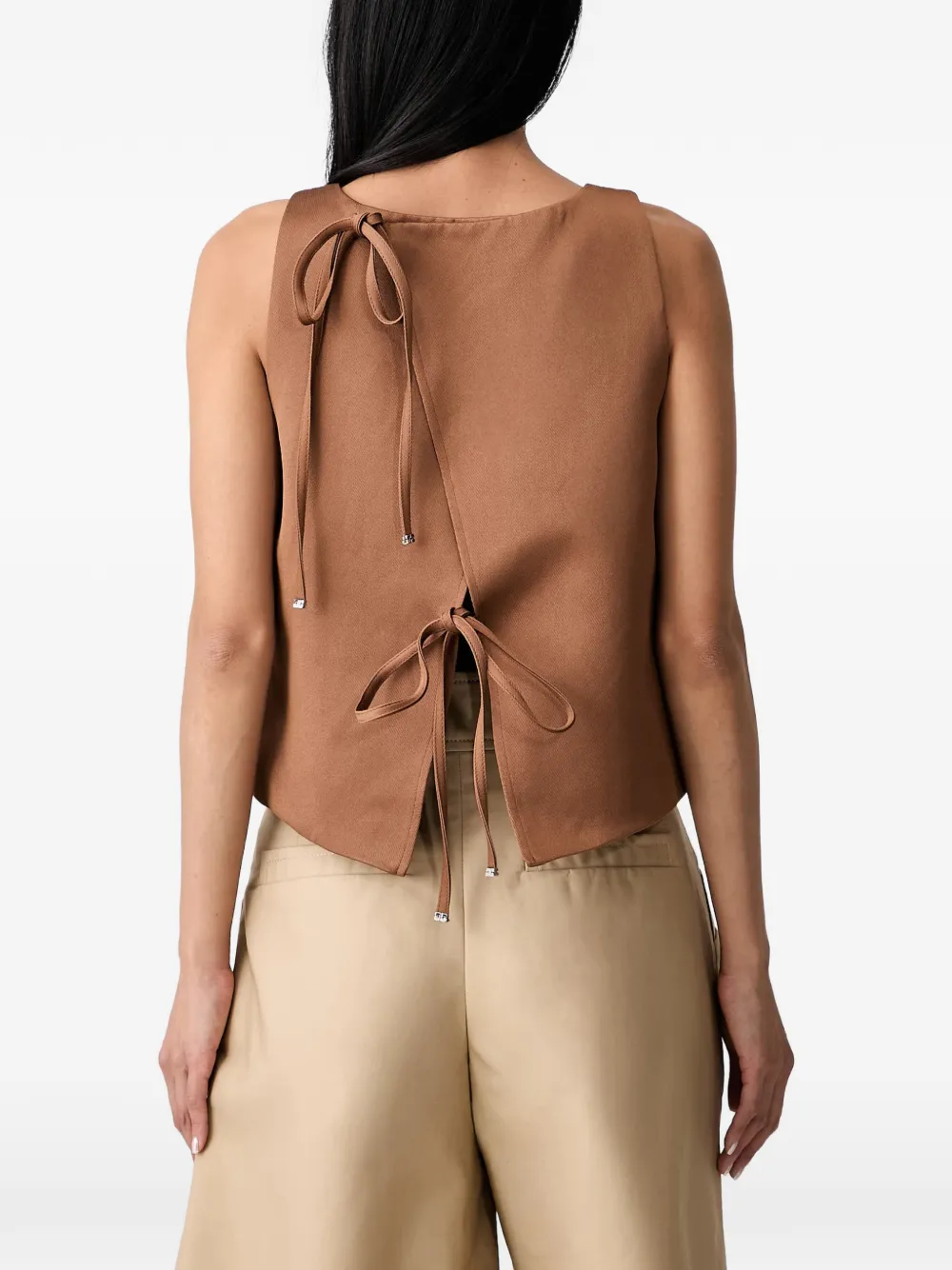 GANNI Top van bruin twill