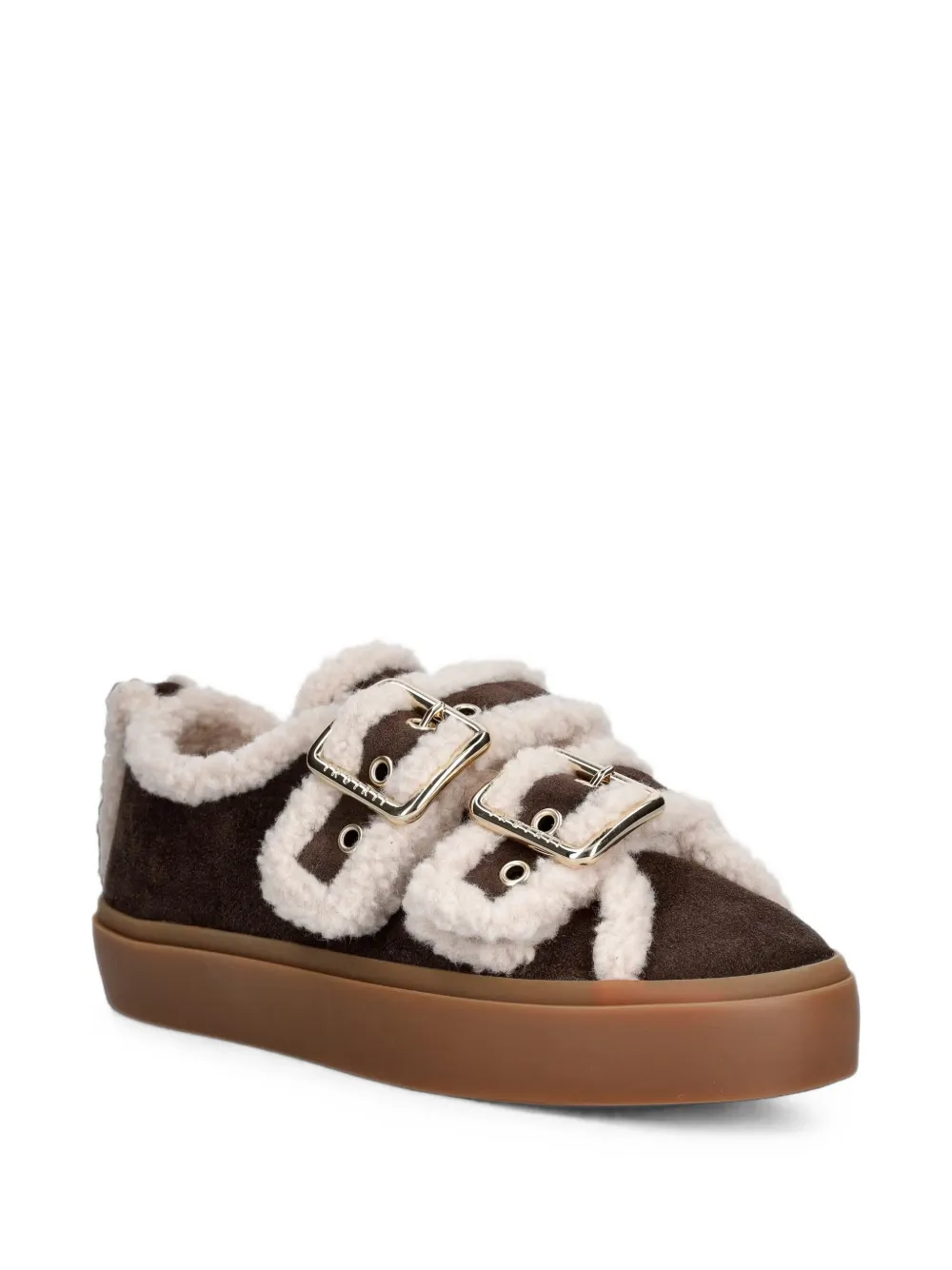 Inuikii shearling-trim buckle-fastening sneakers Bruin