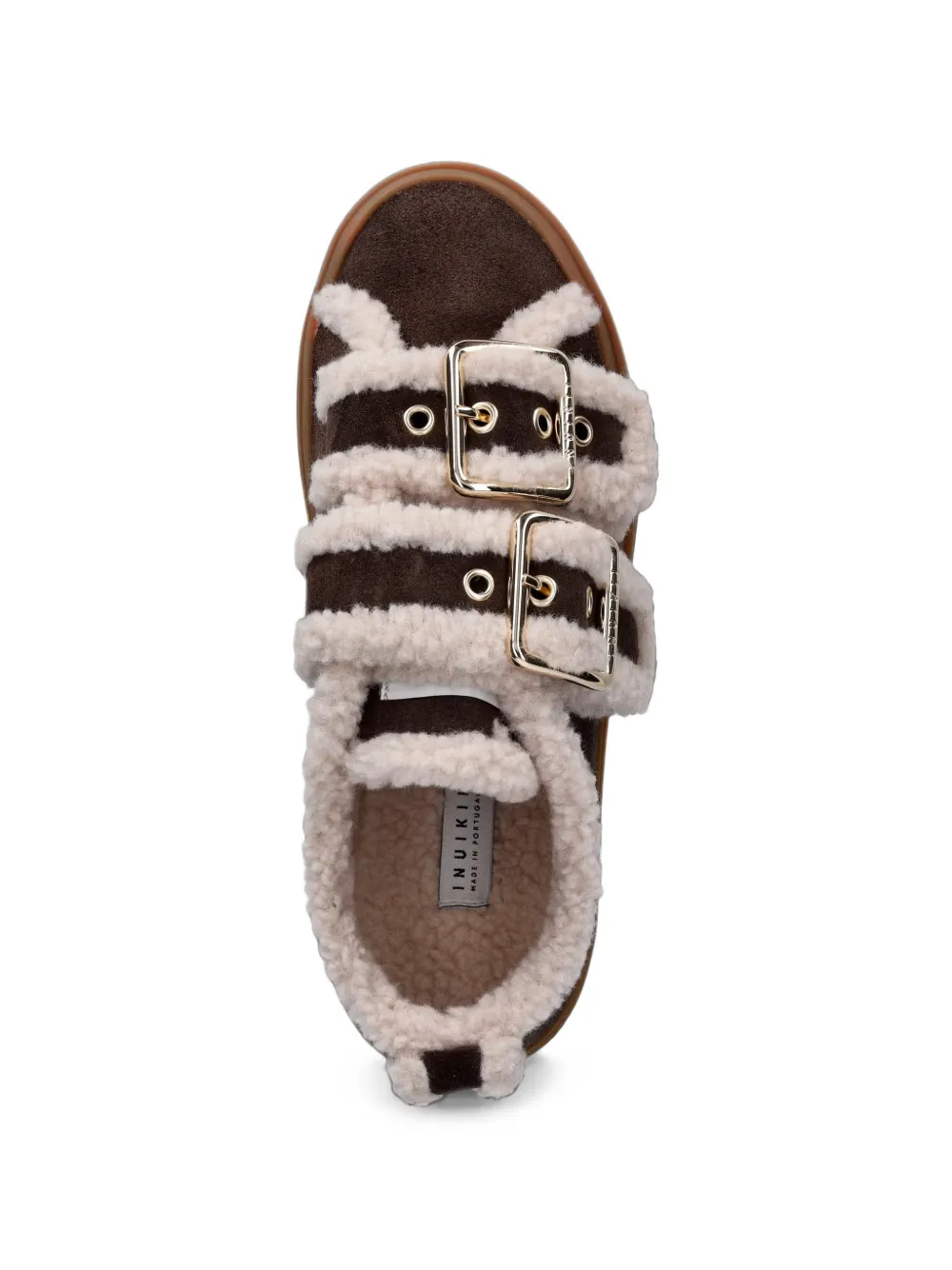 Inuikii shearling-trim buckle-fastening sneakers Bruin
