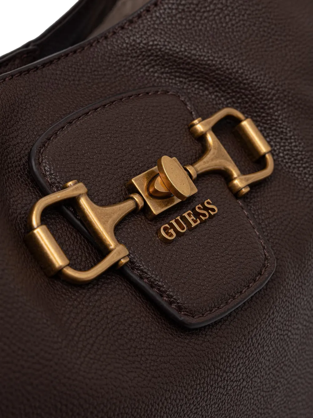 GUESS USA Sunset schoudertas met horsebit-detail Bruin