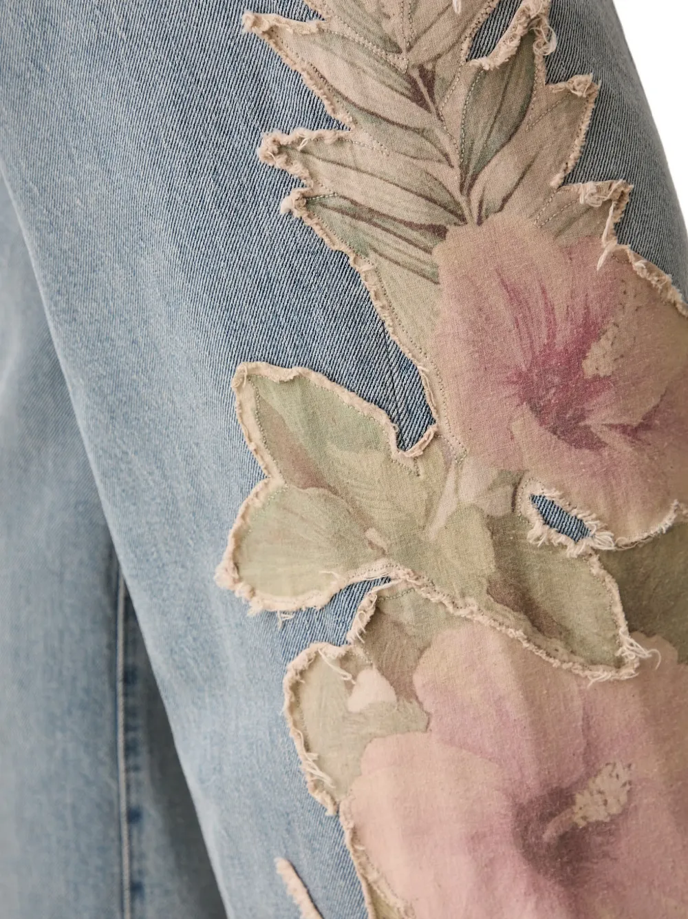 GUESS USA Jeans met patchwork en bloemenpatroon Blauw