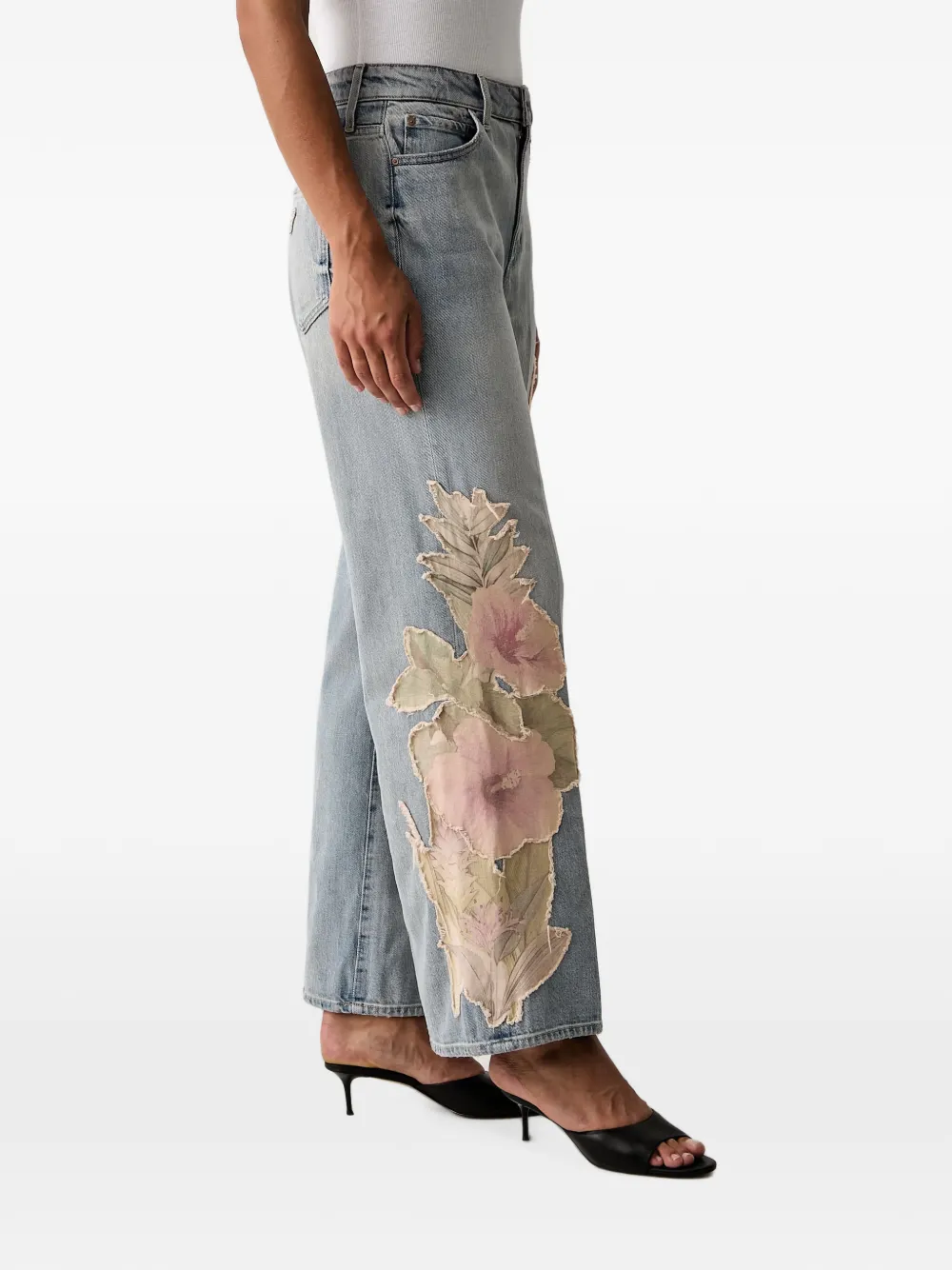 GUESS USA Jeans met patchwork en bloemenpatroon Blauw