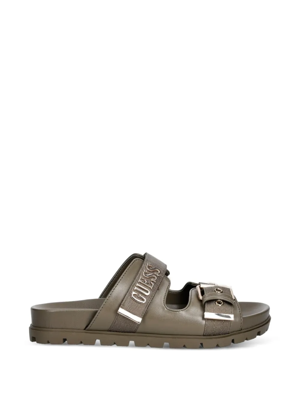 GUESS USA Sandalen mit Schnallenriemen und Logoplakette - Grün