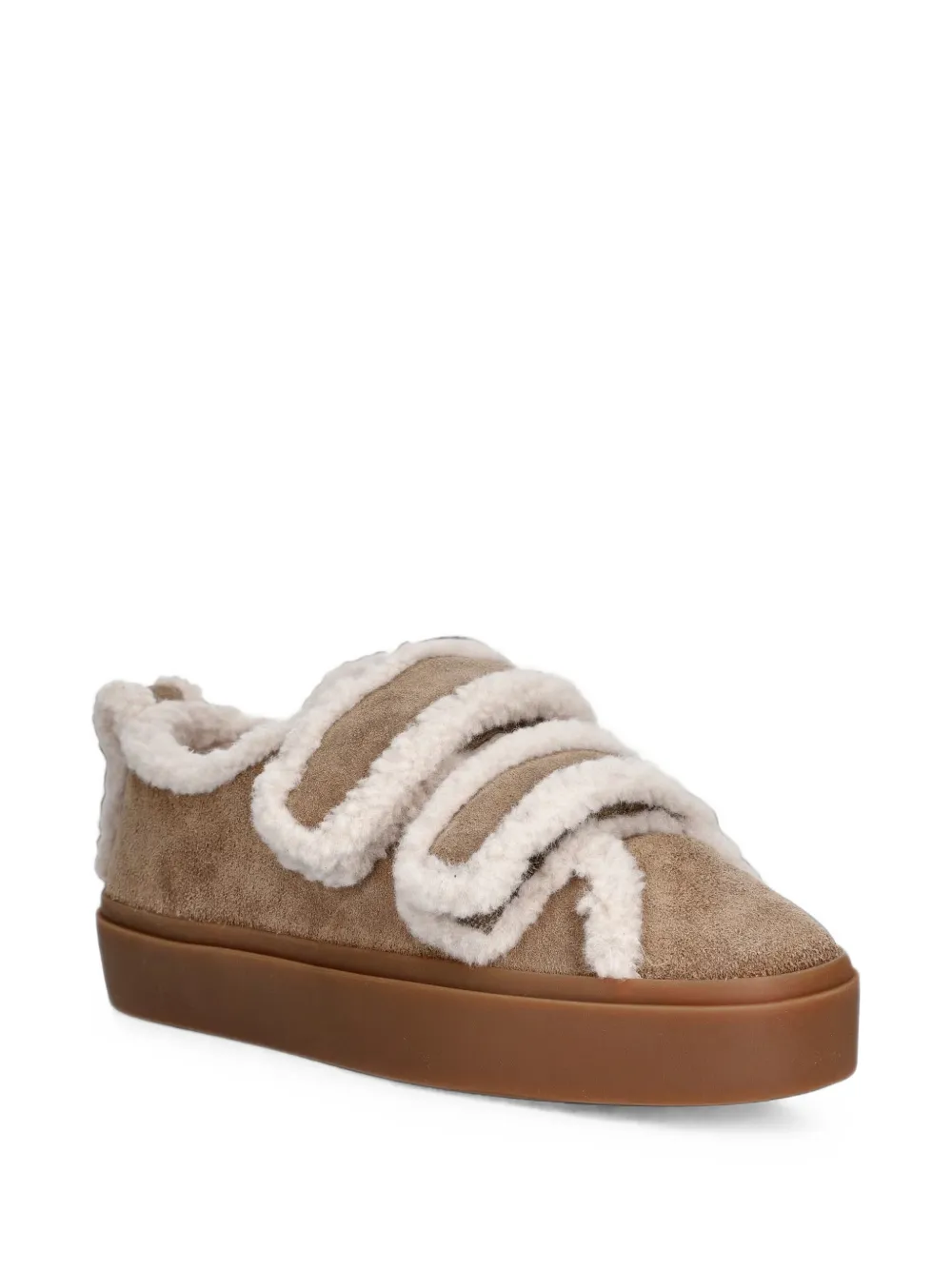 Inuikii shearling-trim touch-strap sneakers Bruin