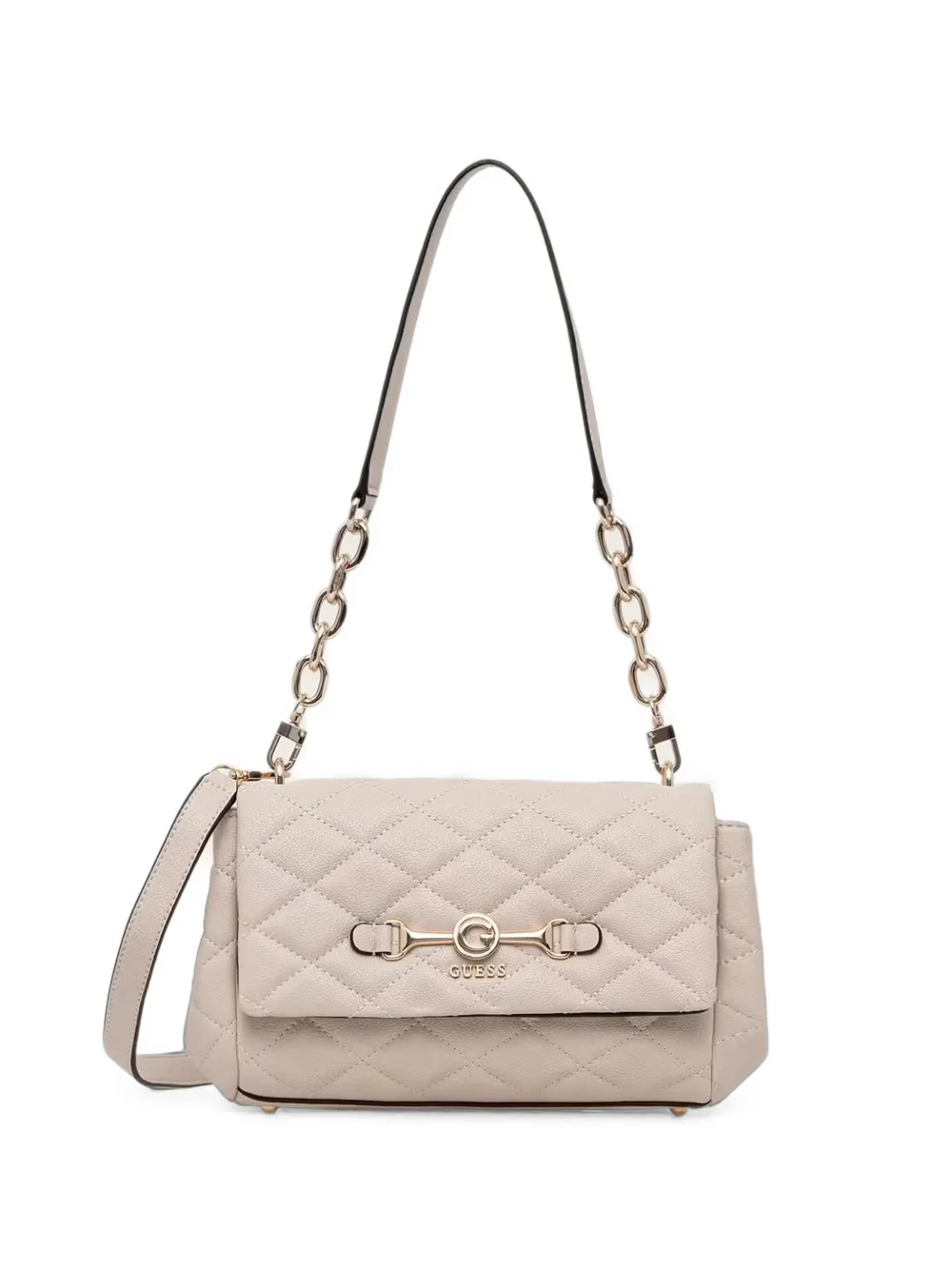 GUESS USA Frances quilted logo-plaque shoulder bag - Toni neutri