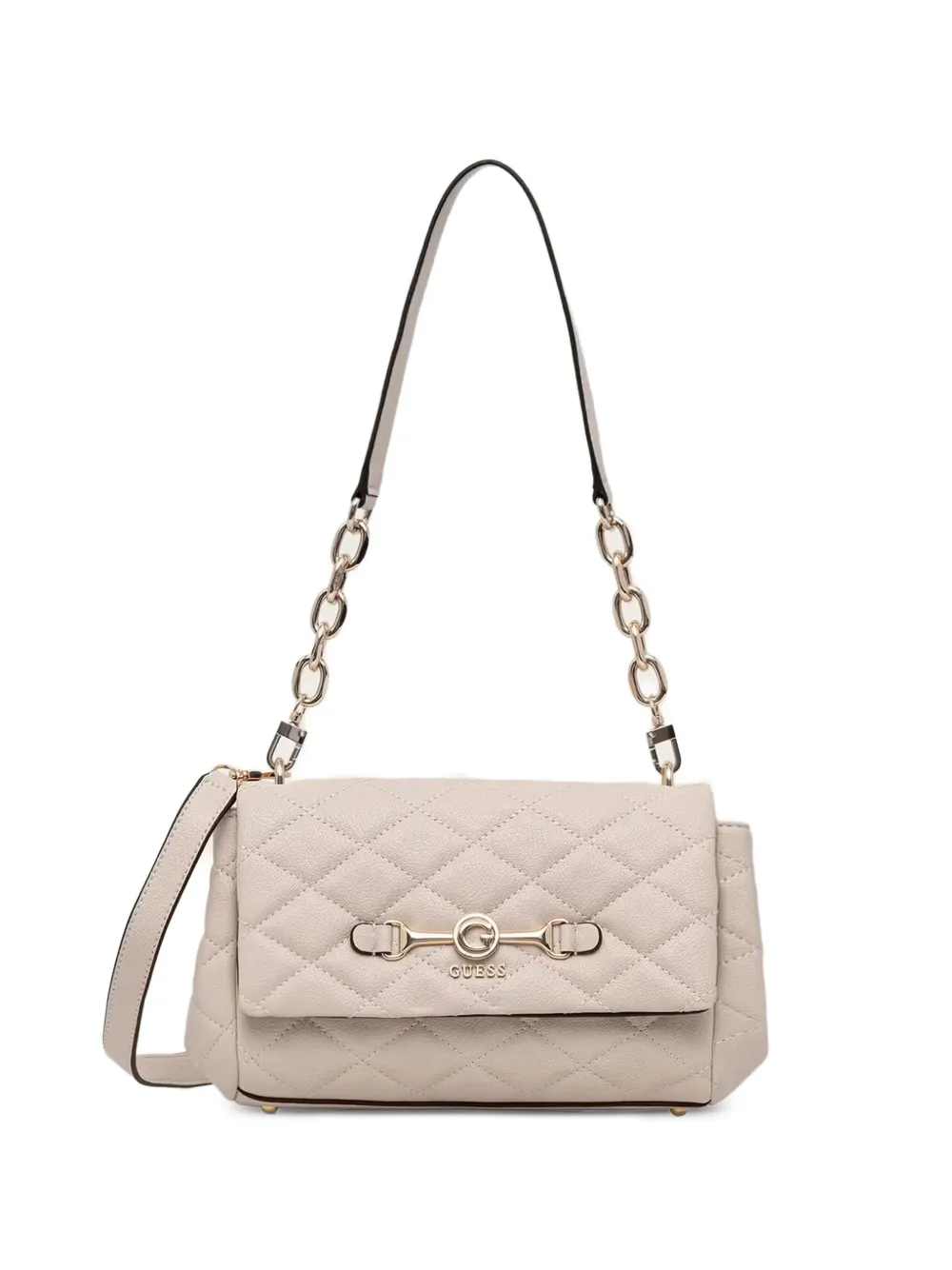 GUESS USA Frances quilted logo-plaque shoulder bag - Toni neutri