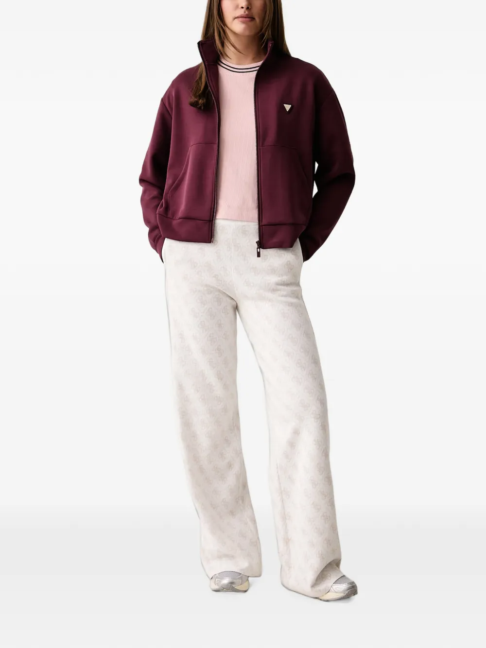 GUESS USA Hoodie met logoplakkaat Rood