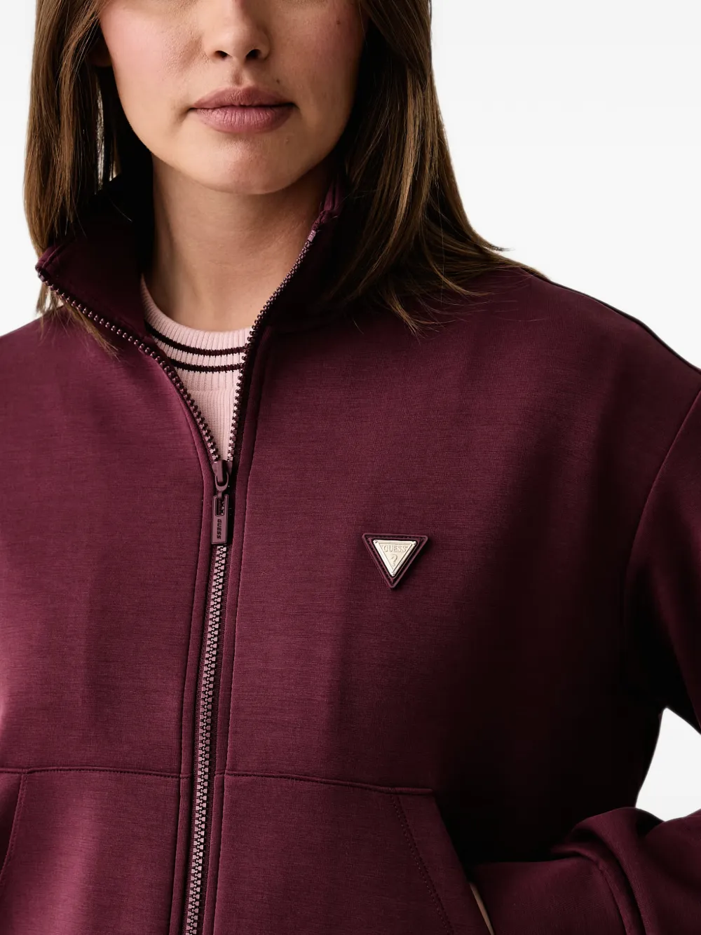 GUESS USA Hoodie met logoplakkaat Rood