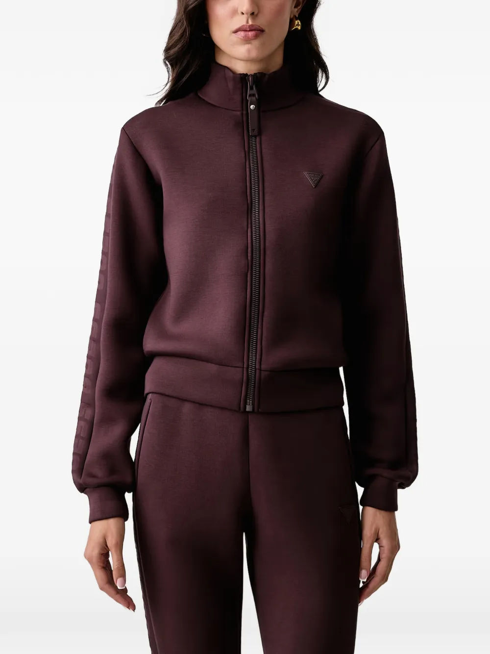 GUESS USA logo-patch zip-up sweatshirt - Rot