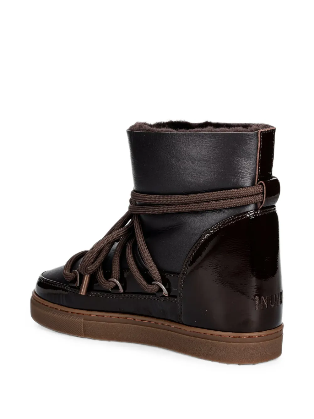 Inuikii patent-leather lace-up boots Bruin
