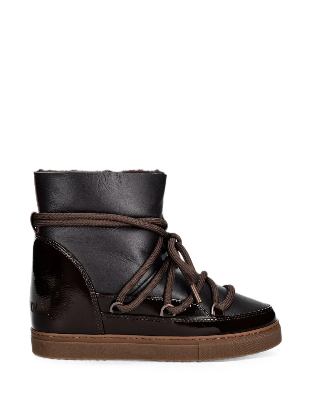 Inuikii patent-leather lace-up boots Bruin