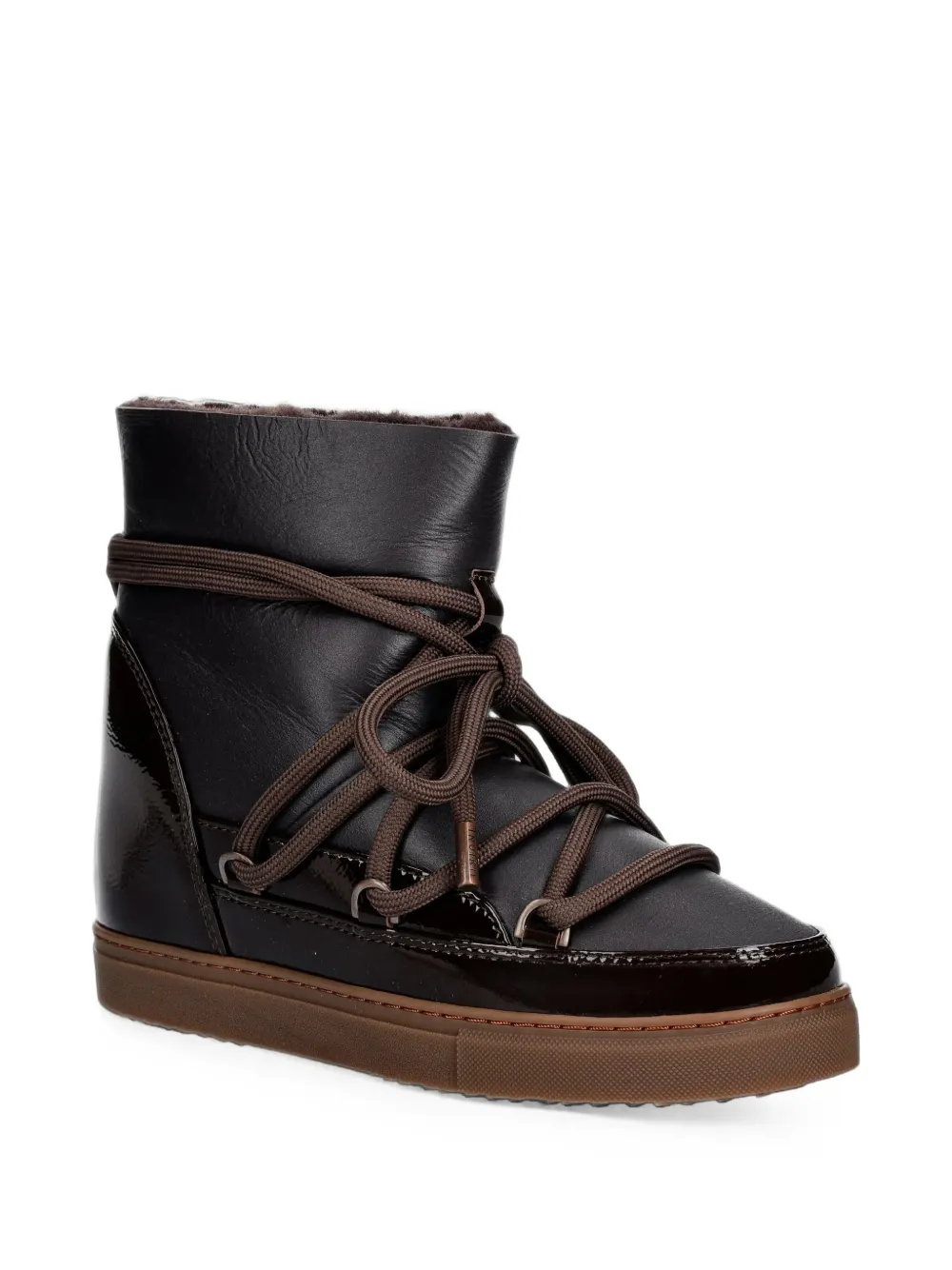 Inuikii patent-leather lace-up boots Bruin