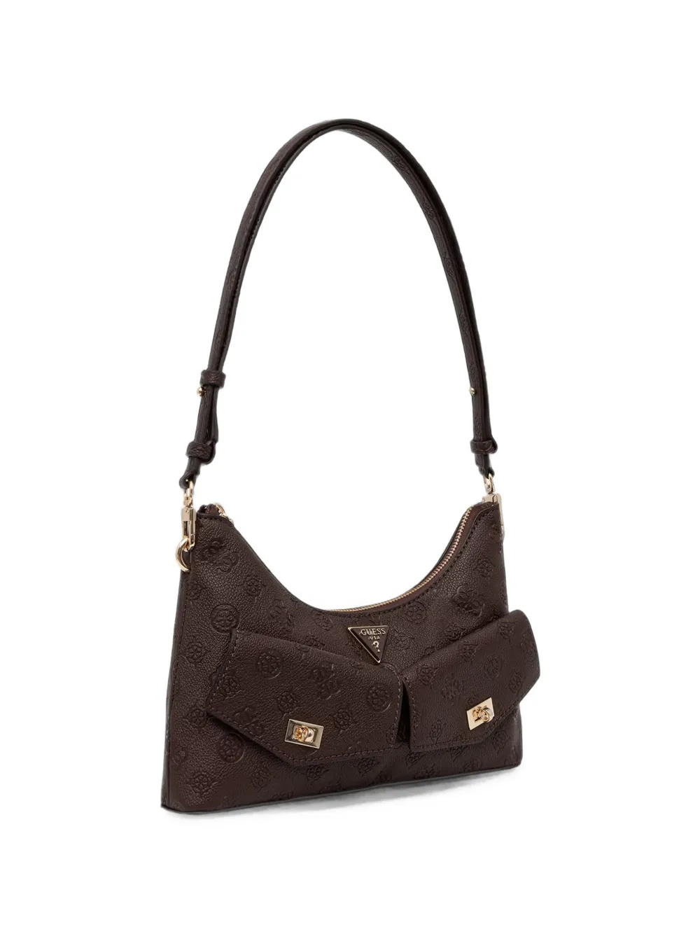 GUESS USA Blake schoudertas met logo-reliëf en zakdetail Bruin
