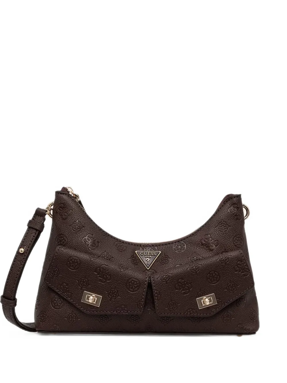 GUESS USA Blake logo-embossed pocket-detail shoulder bag - Marrone