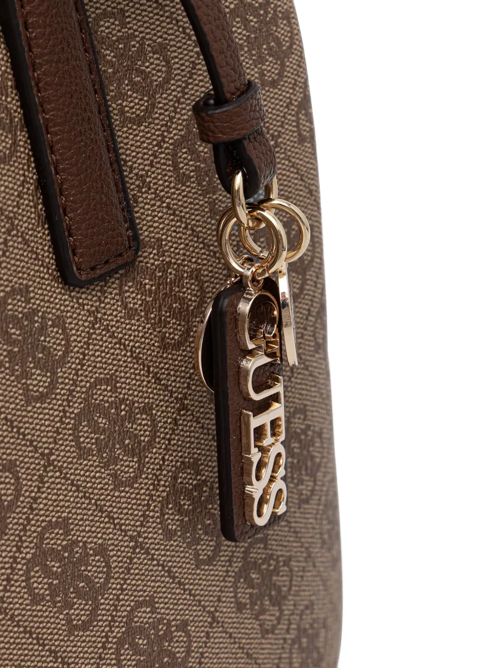GUESS USA Noelle II logo-print bag-charm tote bag Beige