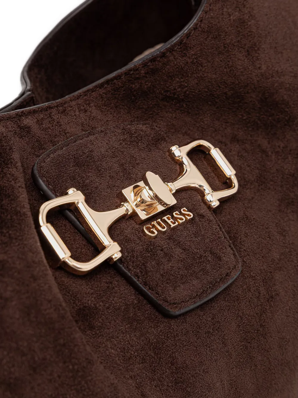 GUESS USA Sunset schoudertas met horsebit-detail Bruin