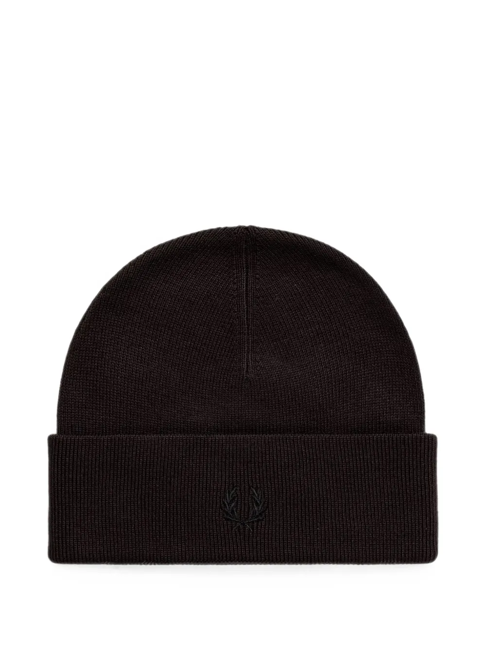 Fred Perry Embroidered-logo Beanie Hat In Brown