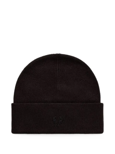 Fred Perry embroidered-logo beanie hat