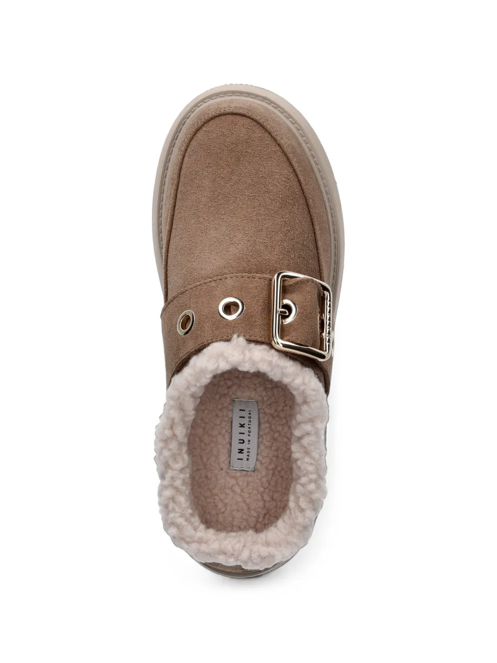 Inuikii buckle-detail flat mules Beige