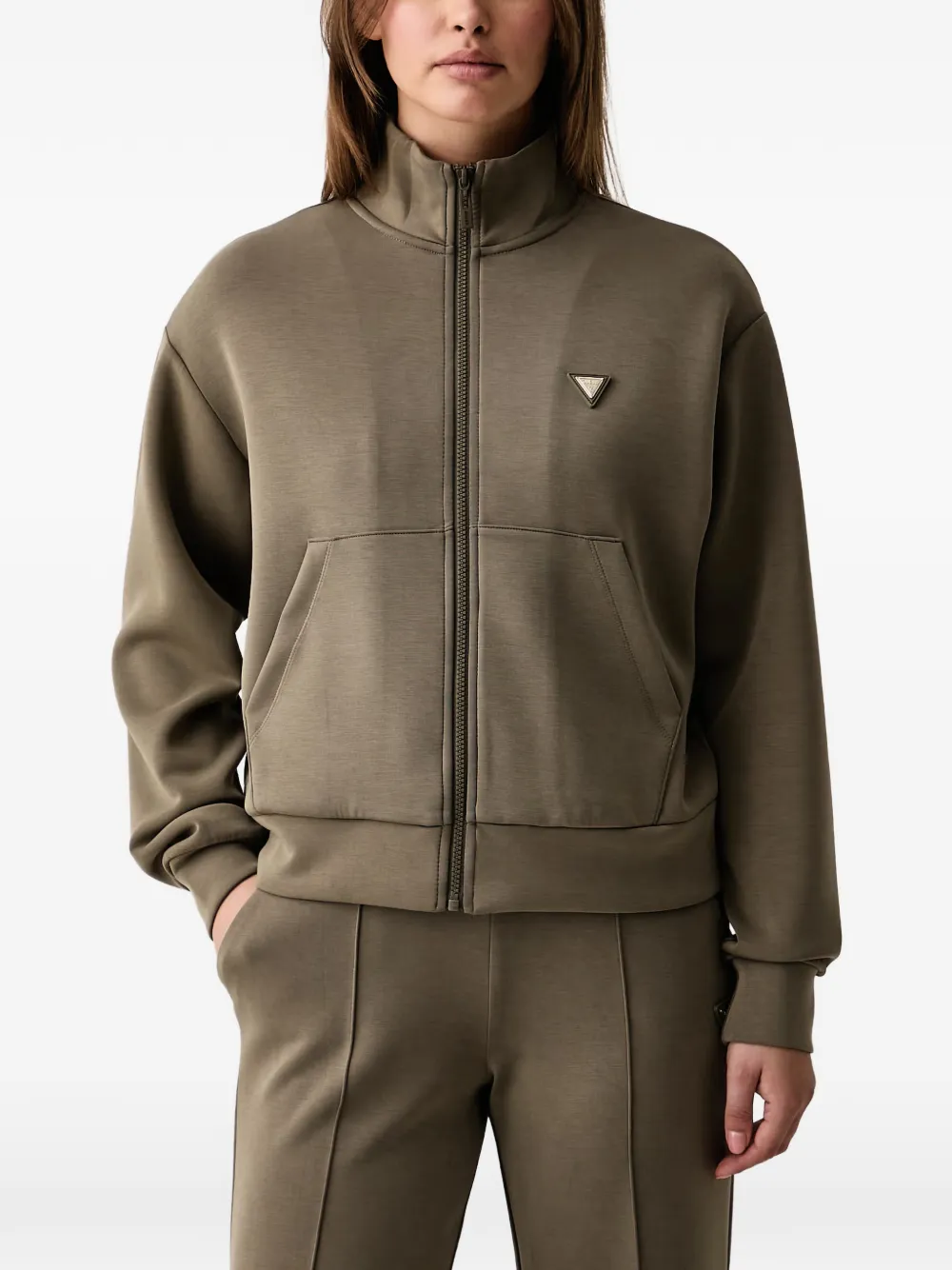 GUESS USA Hoodie met logoplakkaat Groen
