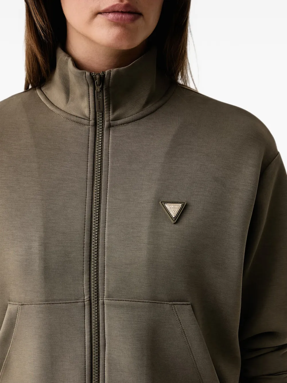 GUESS USA Hoodie met logoplakkaat Groen
