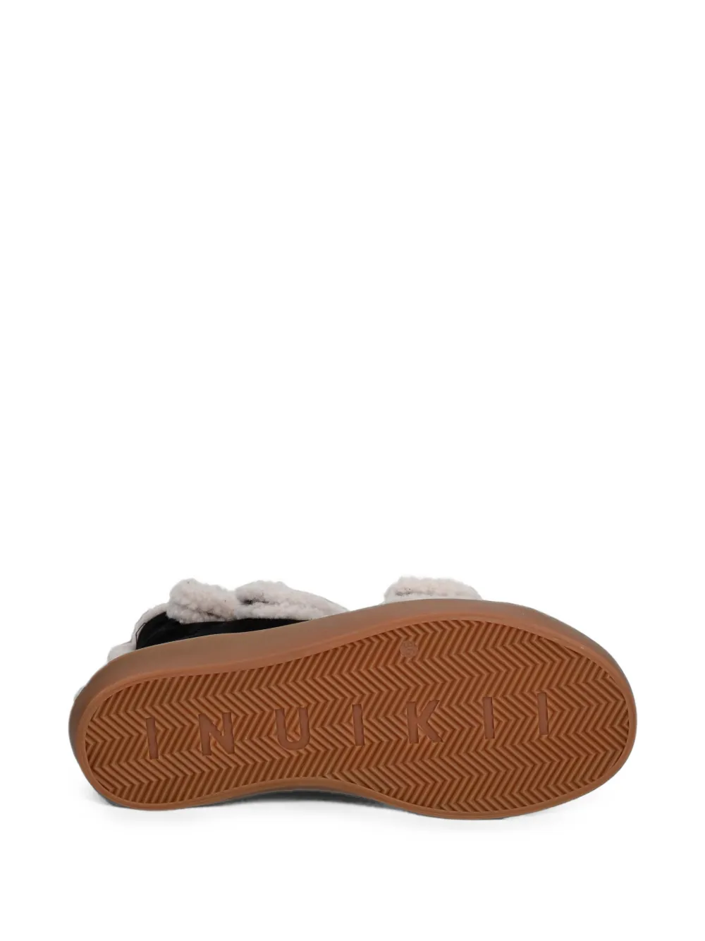 Inuikii shearling-trim touch-strap sneakers Zwart