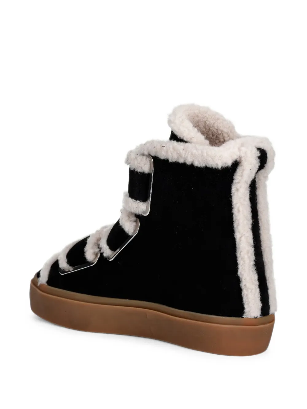 Inuikii shearling-trim touch-strap sneakers Zwart
