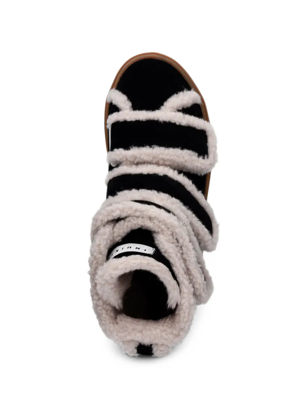 Inuikii shearling-trim touch-strap sneakers Zwart