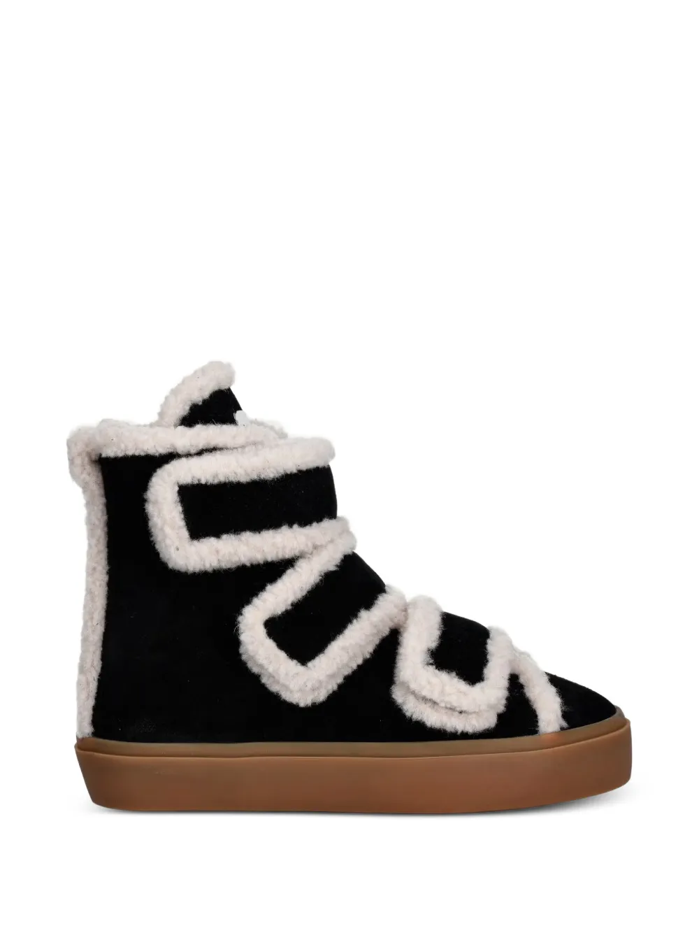 Inuikii shearling-trim touch-strap sneakers