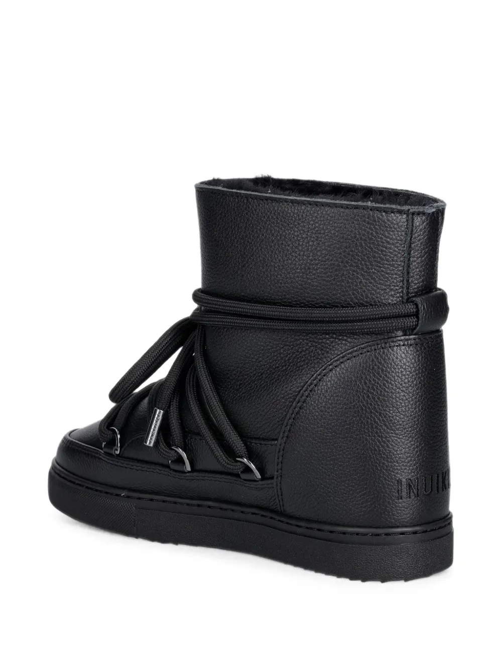 Inuikii lace-up leather boots Zwart