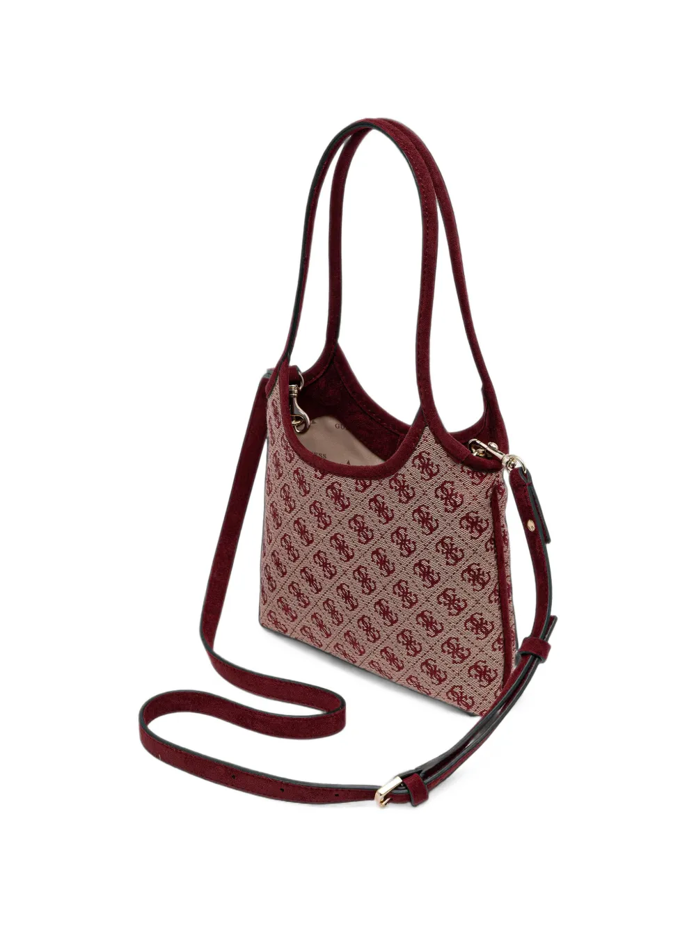 GUESS USA Samantha mini-schoudertas met monogramprint Rood