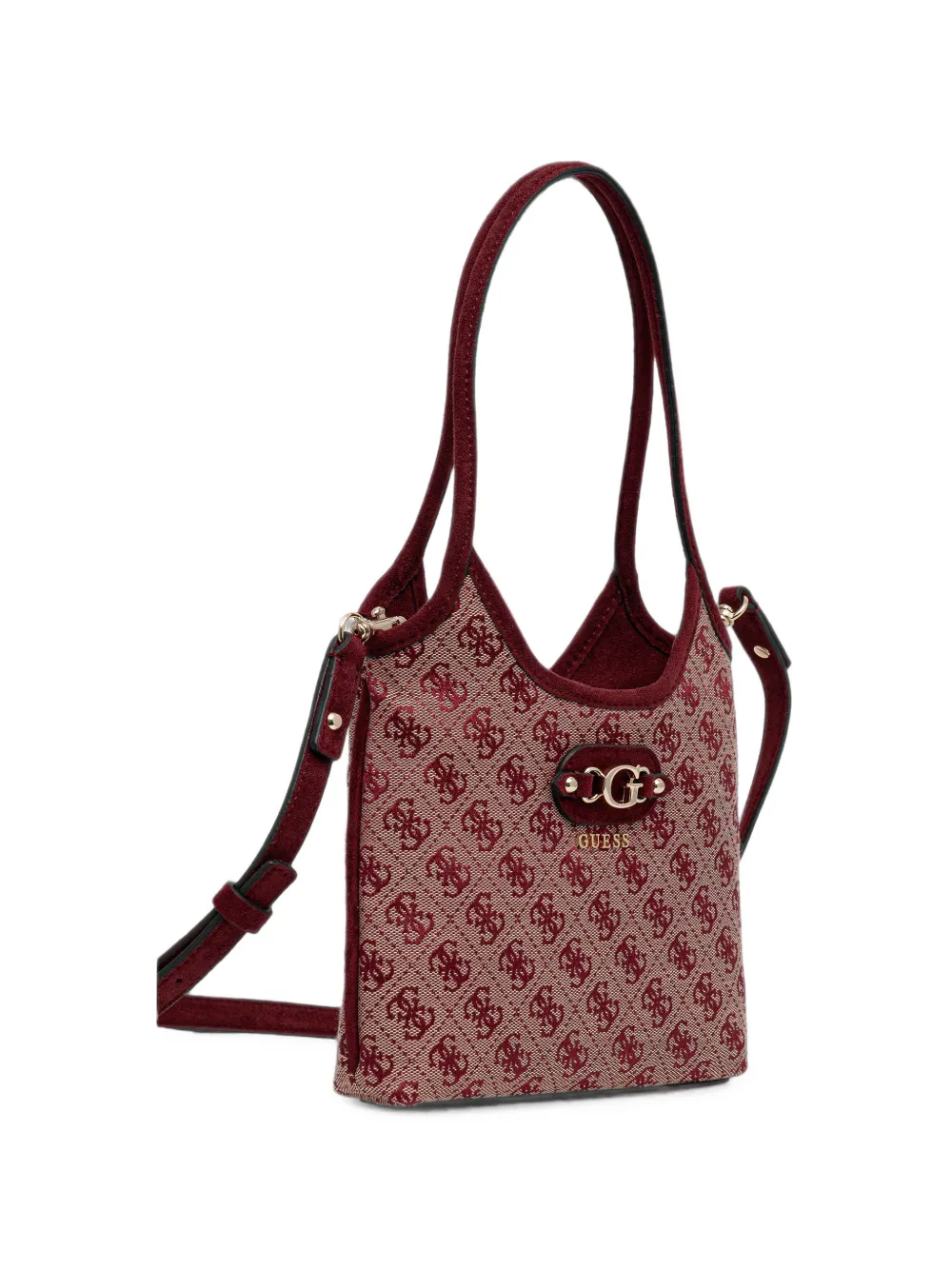 GUESS USA Samantha mini-schoudertas met monogramprint Rood