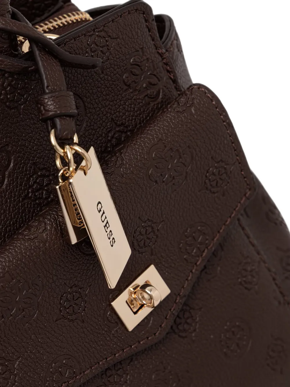 GUESS USA Shopper met logoplakkaat Bruin