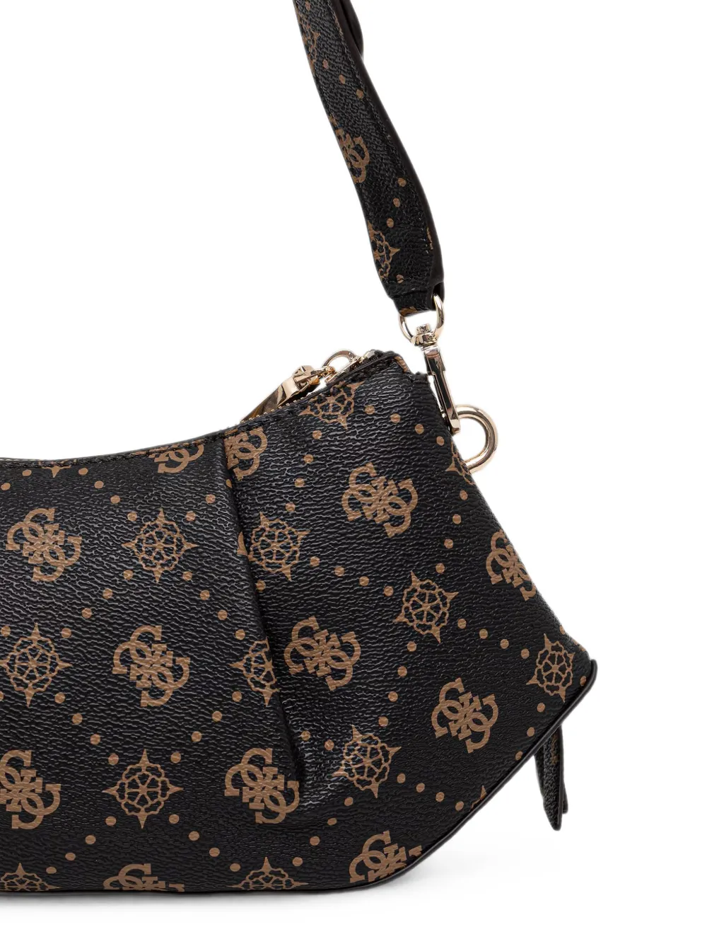 GUESS USA Allegra geknoopte schoudertas met monogramprint Bruin