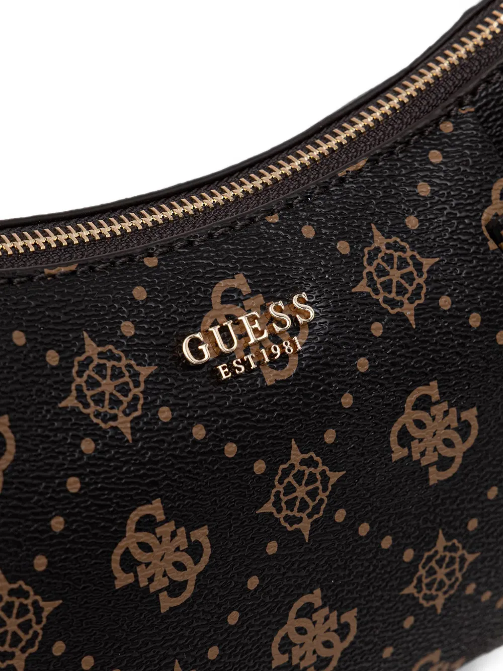 GUESS USA Allegra geknoopte schoudertas met monogramprint Bruin