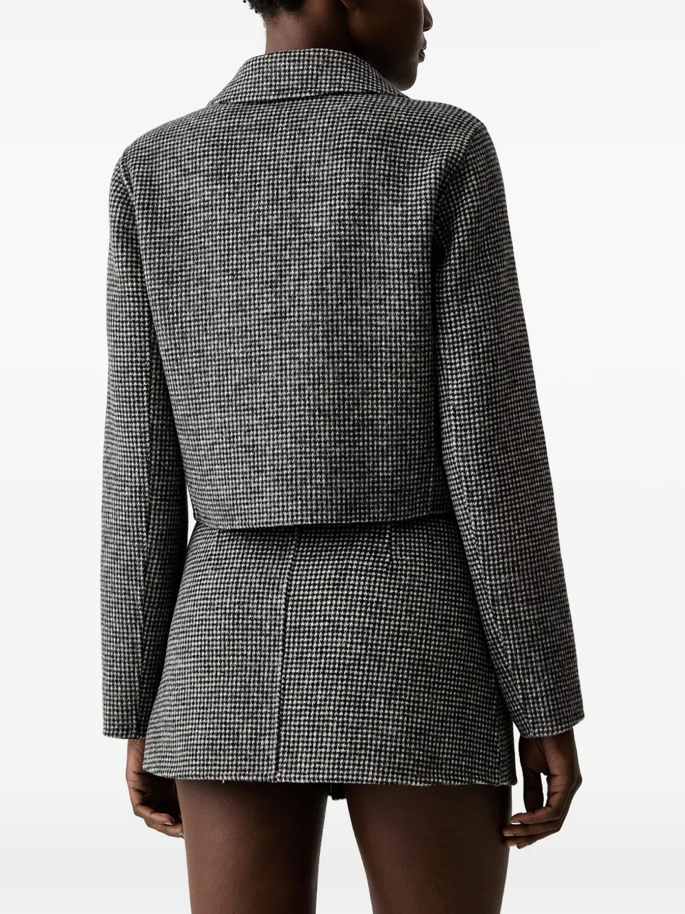 ERMANNO FIRENZE houndstooth-pattern cropped jacket Grijs