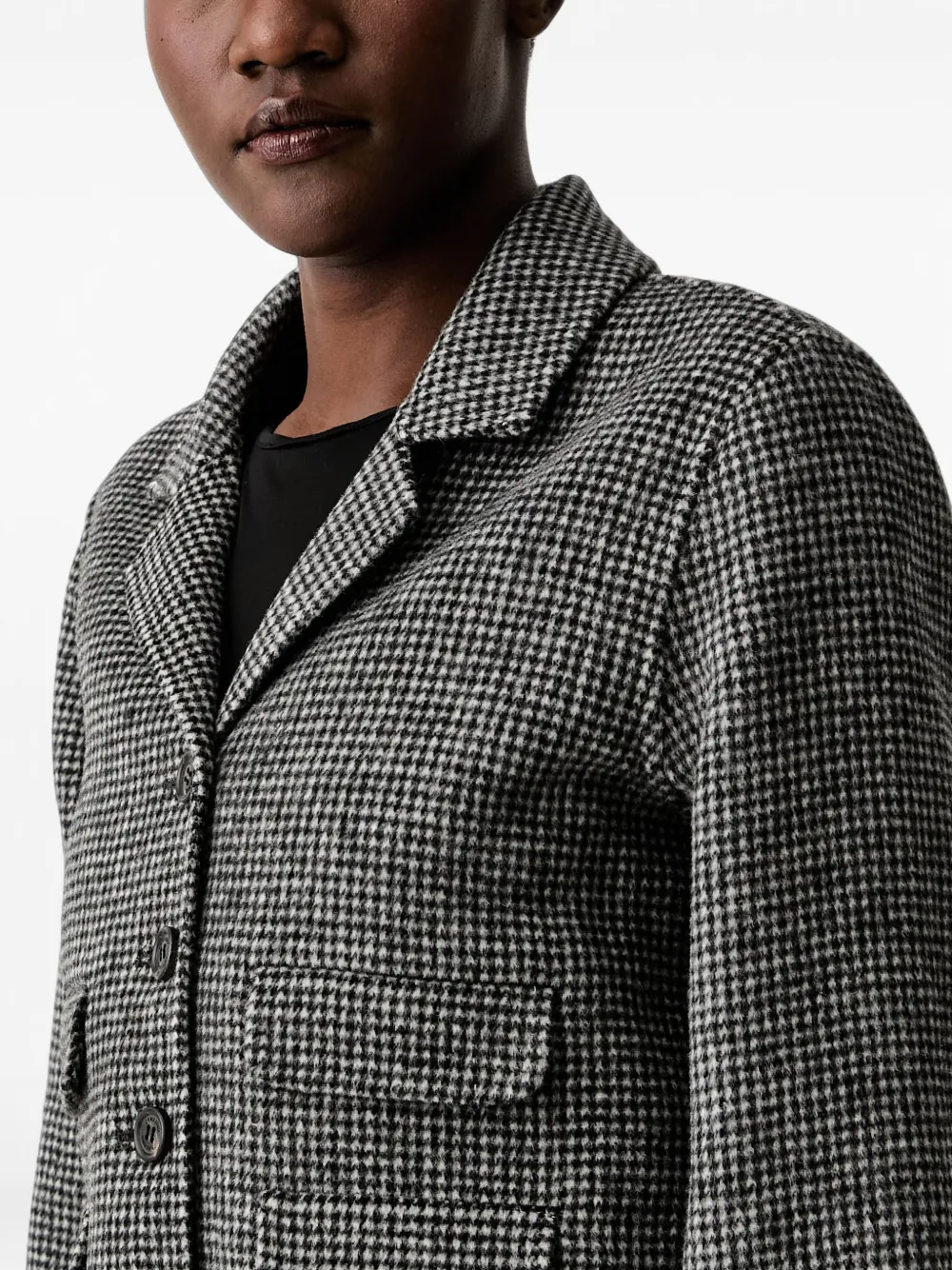 ERMANNO FIRENZE houndstooth-pattern cropped jacket Grijs