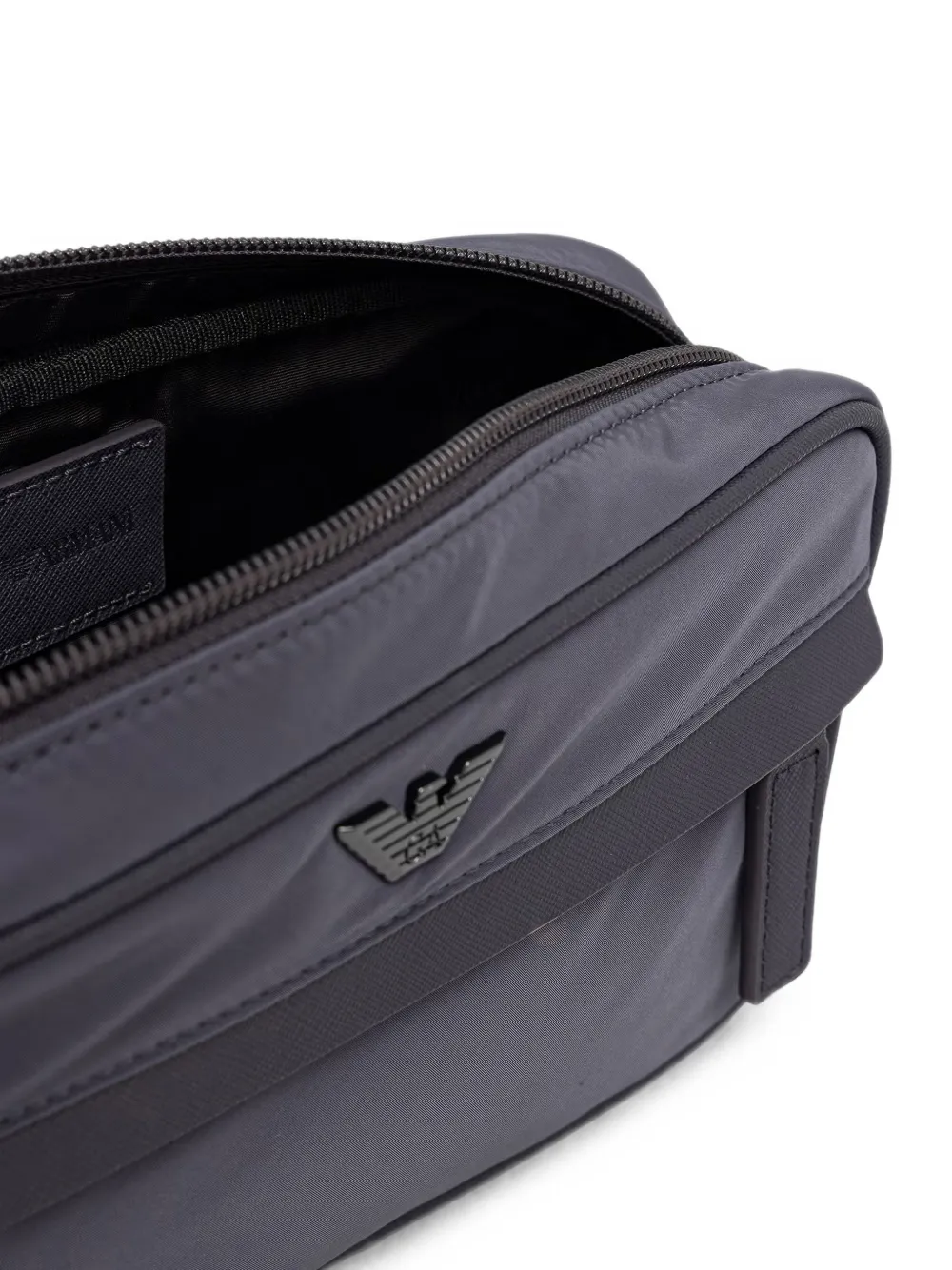 Emporio Armani Toilettas met logoplakkaat Grijs