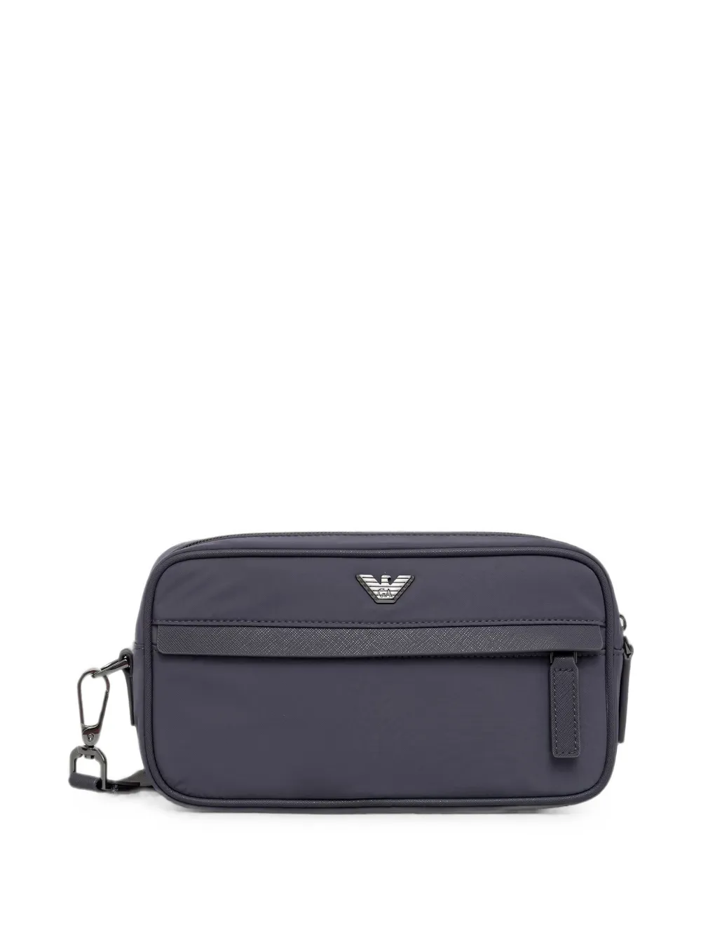 Emporio Armani Toilettas met logoplakkaat Grijs