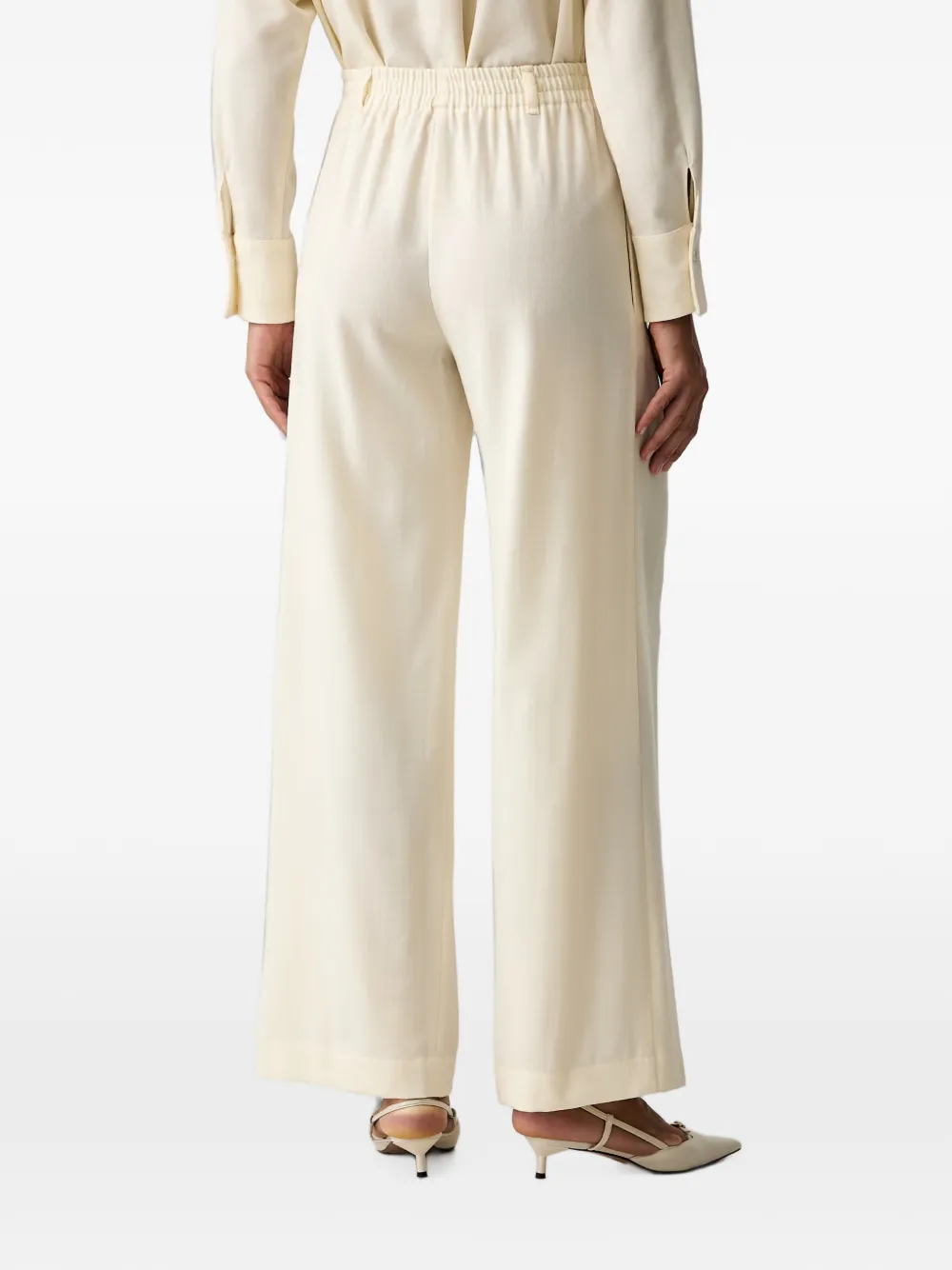 Ermanno Scervino Plooibroek met wijde pijpen Beige