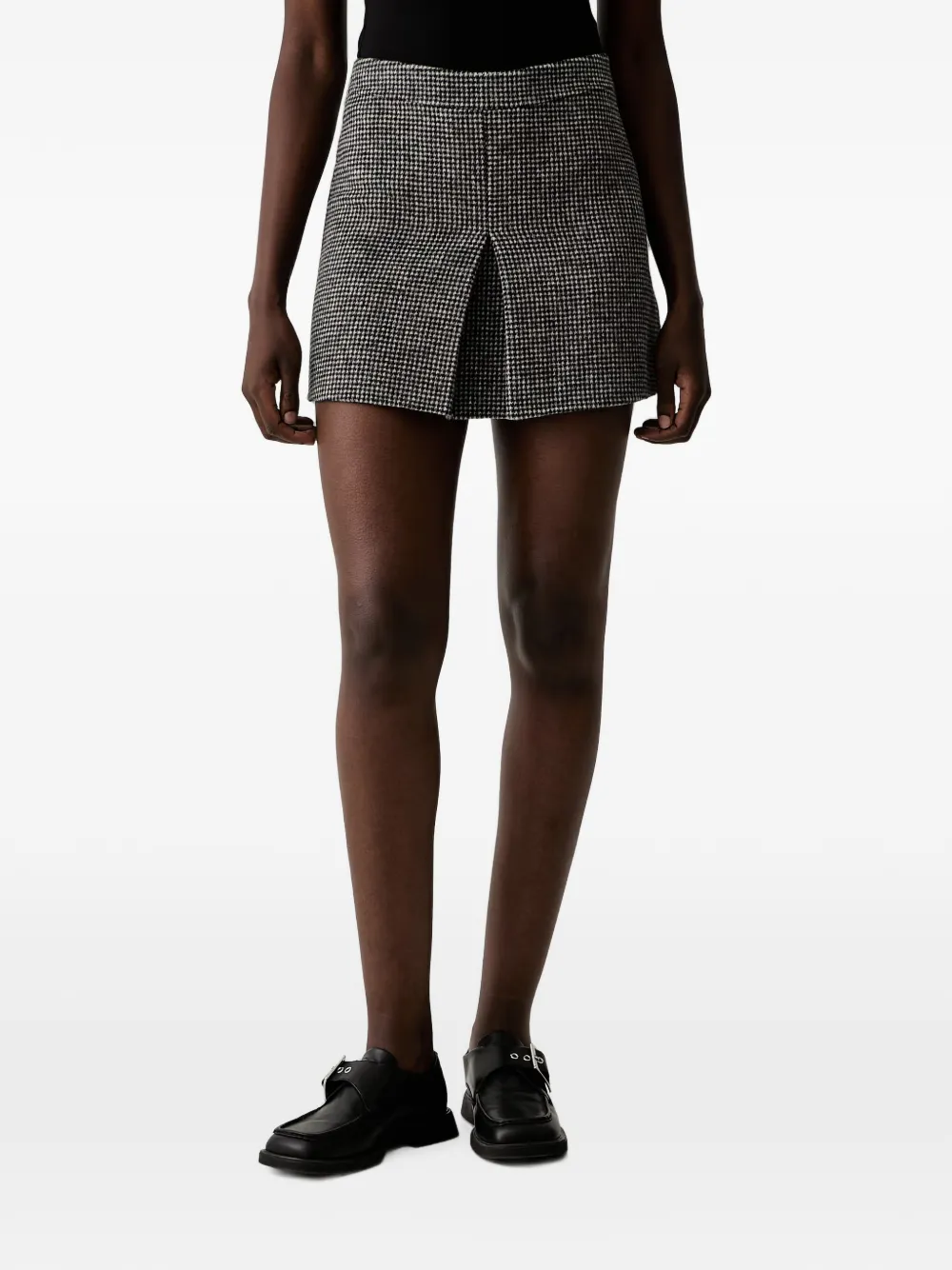 ERMANNO FIRENZE houndstooth-pattern pleated mini skirt - Grau