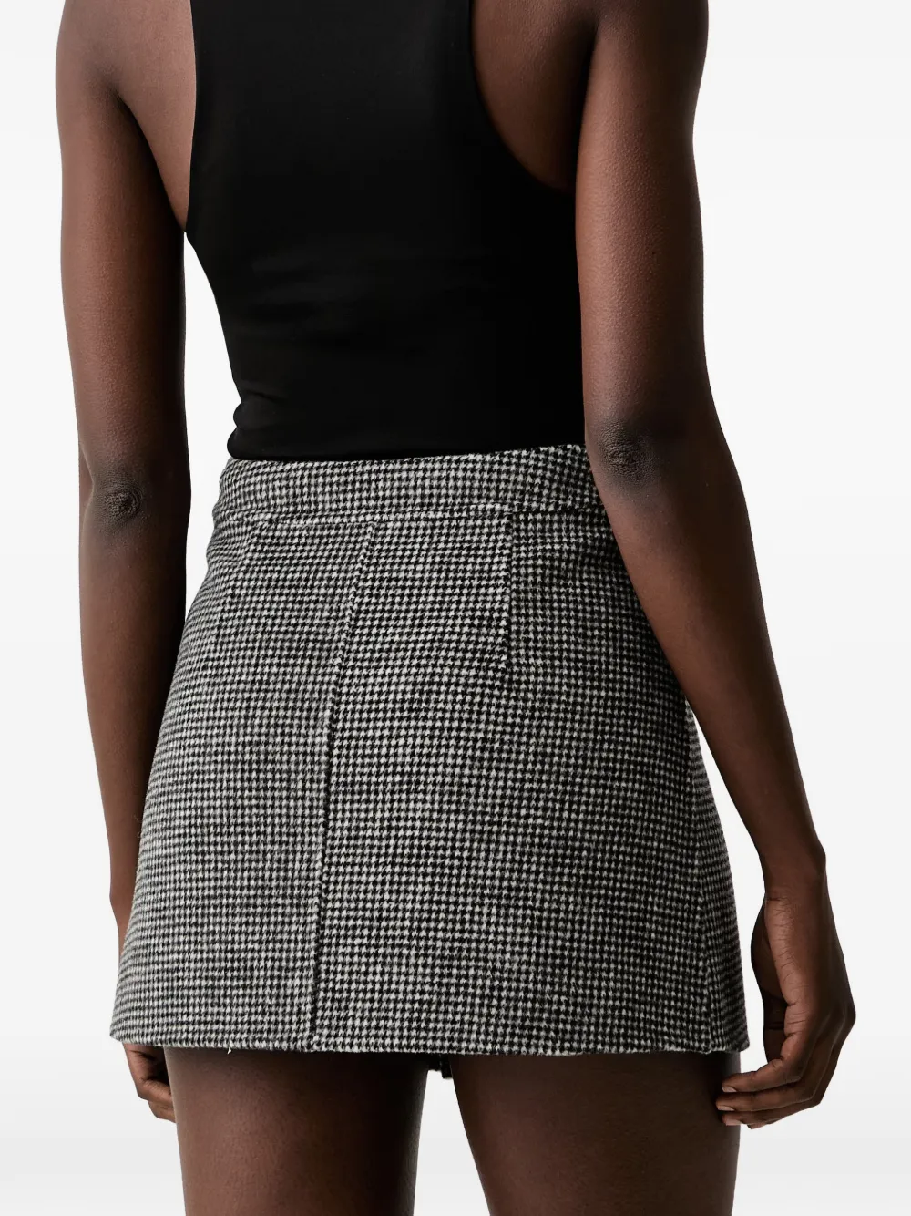 ERMANNO FIRENZE houndstooth-pattern pleated mini skirt Grijs