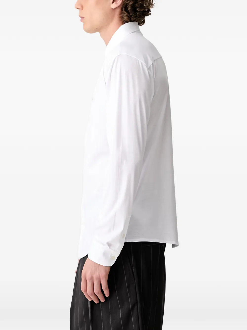 Filling Pieces Overhemd met geborduurd logo Wit