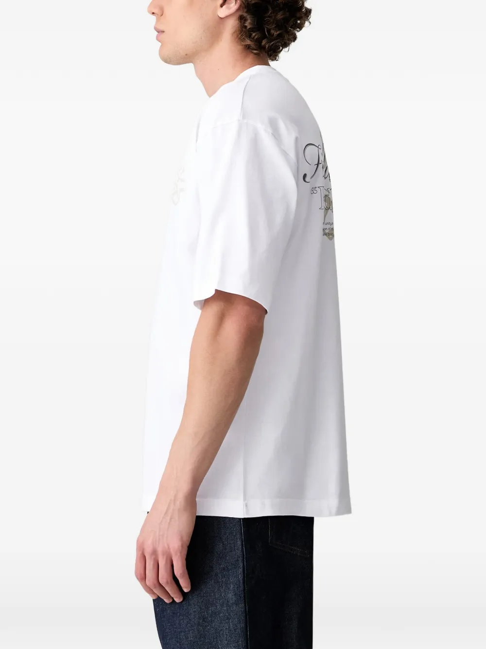 Filling Pieces Boxy Bridge The Gap T-shirt met korte mouwen en logoprint Wit