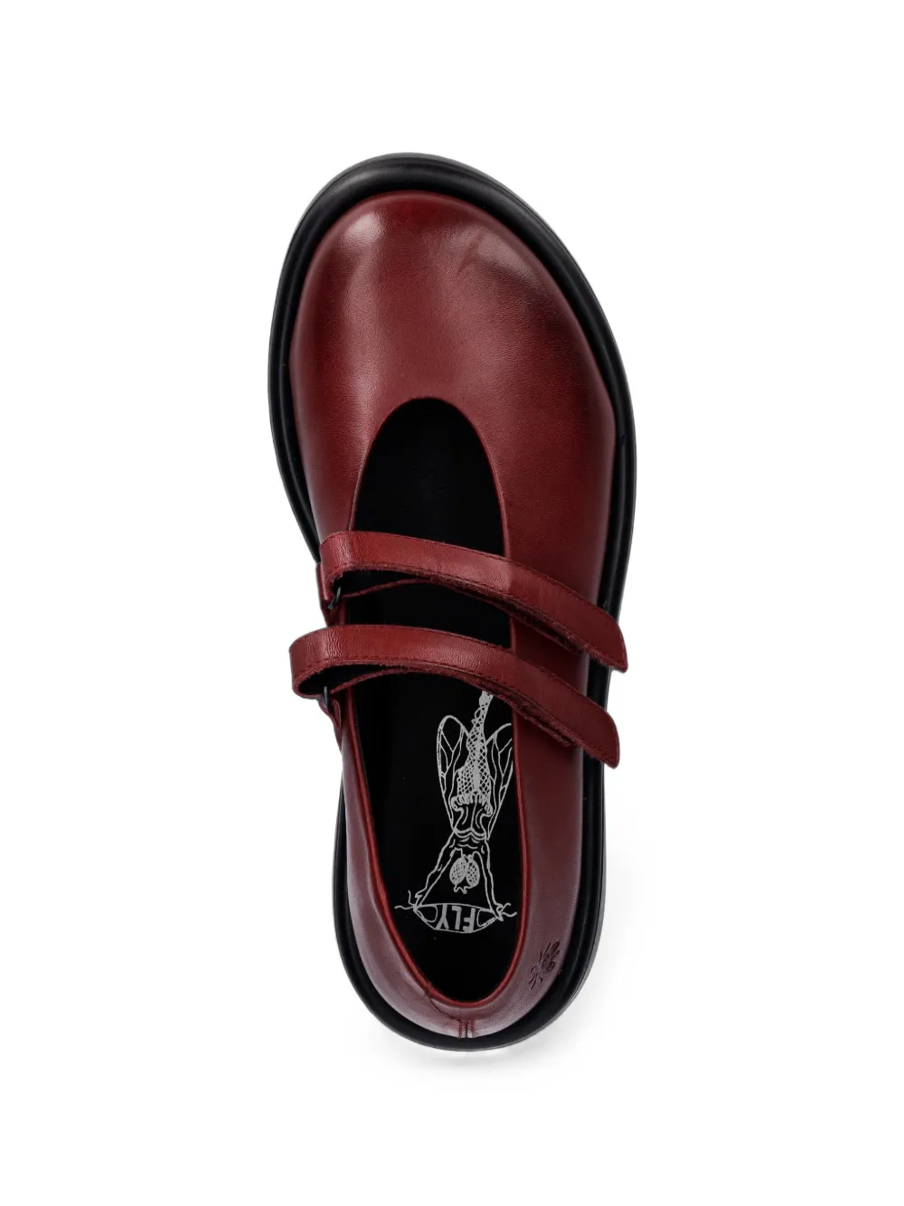 Fly London TORK514FLY touch-strap leather ballet flats Rood