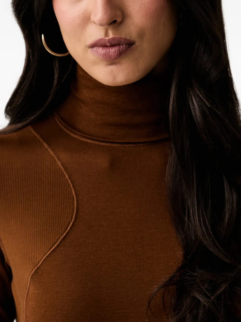 Elisabetta Franchi panelled long-sleeve top Bruin